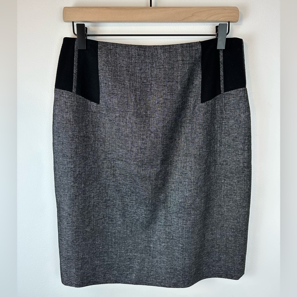 ANTONIO MELANI Grey & Black Business Career Skirt | Size 4